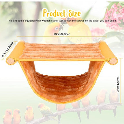 2-Pack White Bird Hammock Bed for Parrots, Budgies, and Small Pets – Warm, Soft, Washable Hanging Nest with Easy Installation for Cage or Window Use(Size: L).