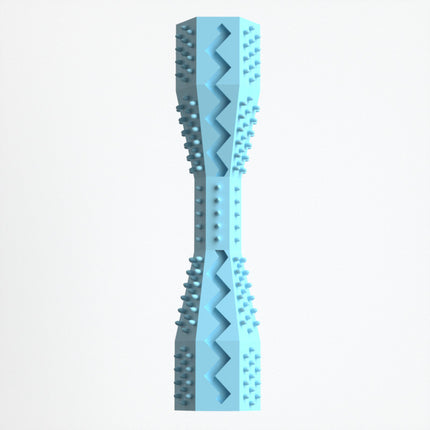 2-Pack Blue Hexagonal Pet Chew Toy – Durable Rubber Dog & Cat Teething Stick for Dental Care, Biting Relief and Mental Stimulation.