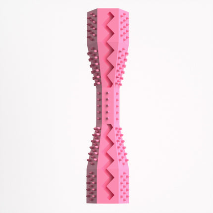 2-Pack Rose red Hexagonal Pet Chew Toy – Durable Rubber Dog & Cat Teething Stick for Dental Care, Biting Relief and Mental Stimulation.