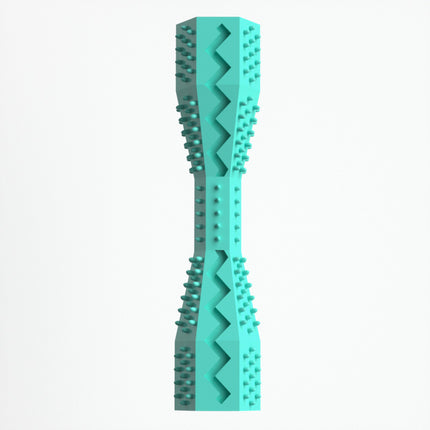 2-Pack Peacock blue Hexagonal Pet Chew Toy – Durable Rubber Dog & Cat Teething Stick for Dental Care, Biting Relief and Mental Stimulation.