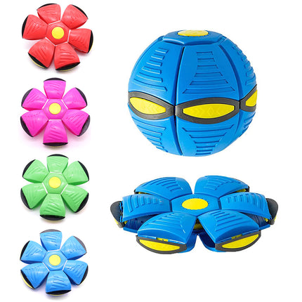 Blue Transformable Dog Toy – Dual-Mode Bouncing Ball & Flying Disc for Interactive Play, Durable Chewing, and Mental Stimulation.