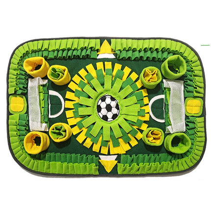 Interactive Dog & Cat Snuffle Mat – Football Field Design Puzzle Feeding Mat for Mental Stimulation, Slow Feeding, and Anxiety Relief.