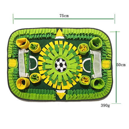 Interactive Dog & Cat Snuffle Mat – Football Field Design Puzzle Feeding Mat for Mental Stimulation, Slow Feeding, and Anxiety Relief.