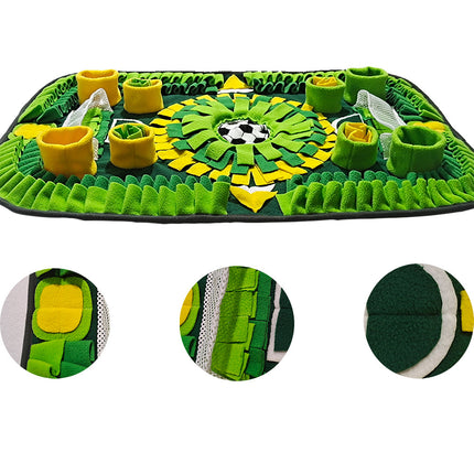 Interactive Dog & Cat Snuffle Mat – Football Field Design Puzzle Feeding Mat for Mental Stimulation, Slow Feeding, and Anxiety Relief.