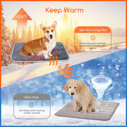 Self-Warming Pet Mat with Heat Reflective Technology for Dogs and Cats Waterproof No Electricity Needed Comfortable Winter Pad for Local Pet Owners(58*88cm).