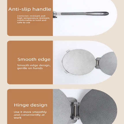 Silver Manual Dough Press – Aluminum Alloy Cake & Tortilla Press for Homemade Baking and Cooking(20cm).