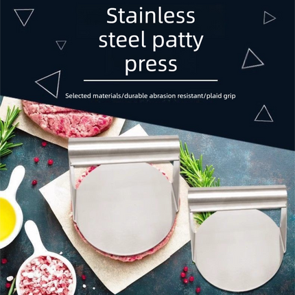 2-PCS Stainless Steel Meat Press Mold 11.2cm Diameter for Burger Patties, Steak, Dough & Rice Rolls – Heavy-Duty Kitchen Tool.