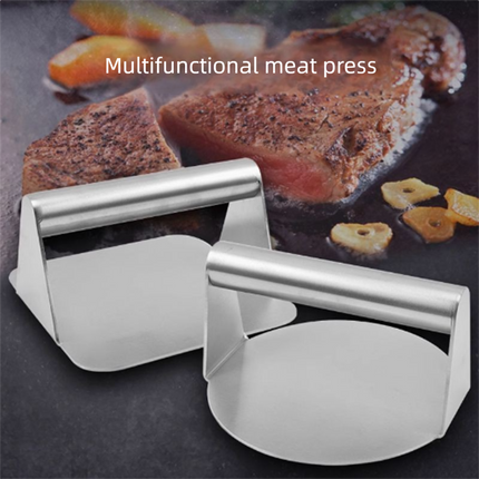 2-PCS Stainless Steel Meat Press Mold 11.2cm Diameter for Burger Patties, Steak, Dough & Rice Rolls – Heavy-Duty Kitchen Tool.
