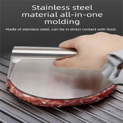 2-PCS Stainless Steel Meat Press Mold 11.2cm Diameter for Burger Patties, Steak, Dough & Rice Rolls – Heavy-Duty Kitchen Tool.