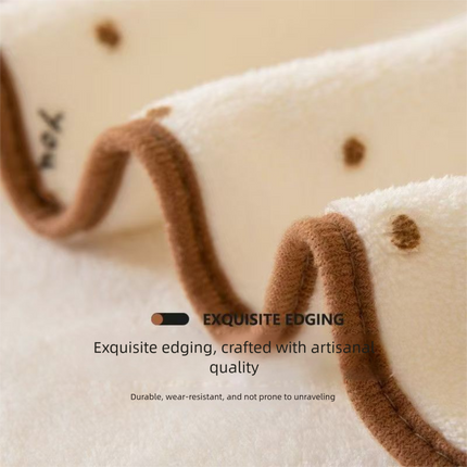 5-Pack Beige Soft Absorbent Face Towels with Bear Pattern Design – Quick-Drying Plush Towel Set for Bath and Daily Use.