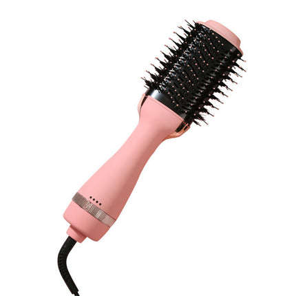 Pink 1000W Professional Hot Air Brush with 3-Temperature & 2-Speed Control – Dual Voltage Hair Styler for Smooth, Voluminous Blowouts.