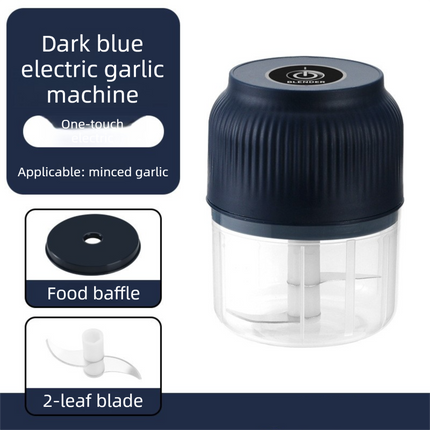 2-Leaf blade Blue Wireless Electric Garlic Chopper 300ml Portable Mini Food Processor USB Rechargeable for Baby Food and Dipping Sauce Essential Local Kitchen Tool.