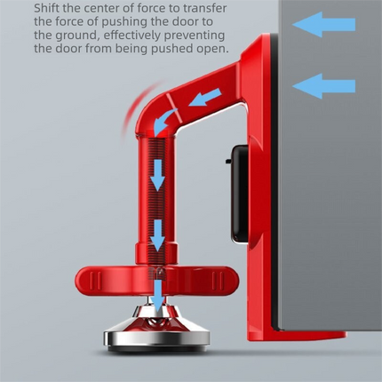 Red Portable Door Stopper Security Lock Heavy-Duty Alloy Construction for Solo Travelers and Home Safety Reliable Anti-Theft Solution for Local Use.
