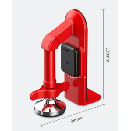Red Portable Door Stopper Security Lock Heavy-Duty Alloy Construction for Solo Travelers and Home Safety Reliable Anti-Theft Solution for Local Use.