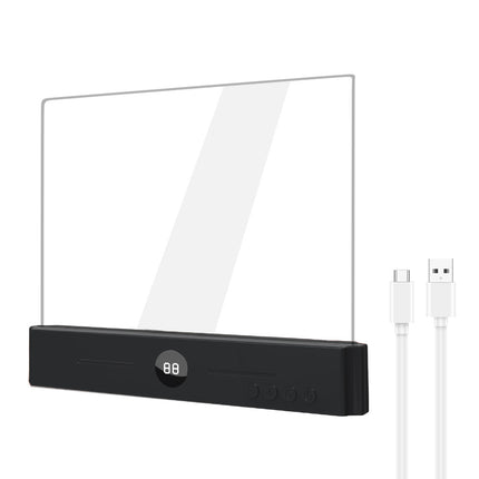 Black LED Flat Panel Reading Light with 99m Timer 3 Color Modes Stepless Dimming Rechargeable Eye Protection Book Light for Bedside Dormitory Local Standard.