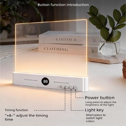 Black LED Flat Panel Reading Light with 99m Timer 3 Color Modes Stepless Dimming Rechargeable Eye Protection Book Light for Bedside Dormitory Local Standard.