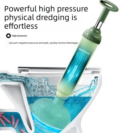 Green High-Pressure Toilet Plunger with Vacuum Seal – Powerful Drain Unclogger for Toilets, Sinks & Drains (45cm).