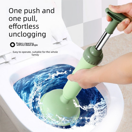 Green High-Pressure Toilet Plunger with Vacuum Seal – Powerful Drain Unclogger for Toilets, Sinks & Drains (45cm).