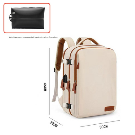 Pink Large Capacity Backpack with USB Charging Port and Waterproof Fabric for Travel Work and Daily Use.