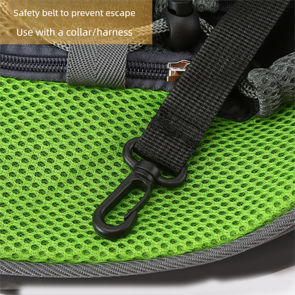 Black Portable Pet Sling Backpack for Small Dogs and Cats – Size S with Breathable Mesh Design.