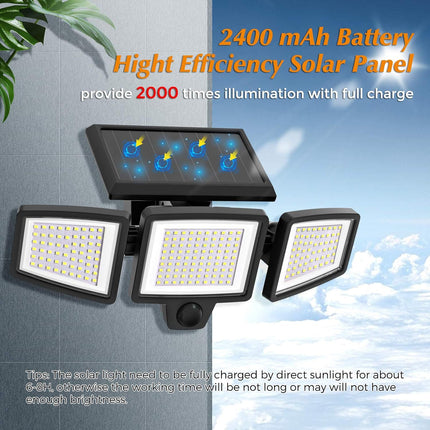 Solar Powered Motion Sensor Outdoor Light with Remote Control for Garden Garage and Front Door.