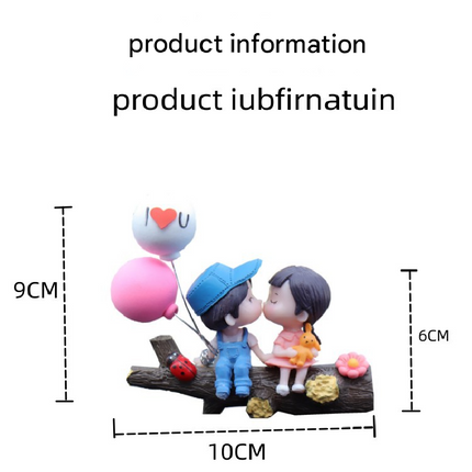 Tree Branch Blue and Pink Couple Balloon Cute Couple Car Ornament for Dashboard – Romantic Interior Decoration for Vehicles.