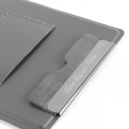 2-PCS Grey Portable Foldable Phone Stand with Card Holder – Compact Desktop Mobile Phone Holder for Home, Office, and Travel Use.
