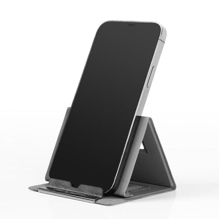 2-PCS Blue Portable Foldable Phone Stand with Card Holder – Compact Desktop Mobile Phone Holder for Home, Office, and Travel Use.