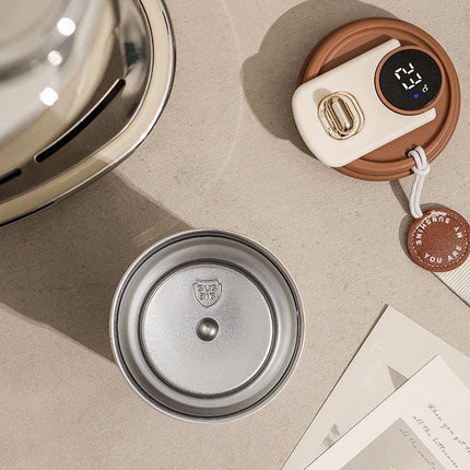 Blue Smart Digital Insulated Coffee Mug with 316 Stainless Steel Inner Liner – Vacuum-Sealed Travel Tumbler with Temperature Display, USB-C Rechargeable, Leak-Proof Lid for Hot and Cold Beverages.