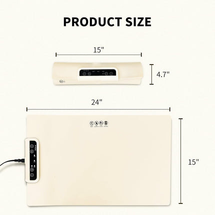 Blue 24-Inch Electric Warming Tray with 3-Temperature Settings – Graphene Heating Mat for Keeping Food Warm, Thawing Meat, Dough Fermentation, and Facial Mask Warming.