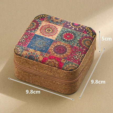 Brown Flower Sea Style Portable Sewing Kit – Compact Travel Set with Needles, Thread, Scissors, Thimble, and Pin Cushion for Home, Dorm, or Emergency Repairs.