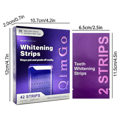 21 Pairs Purple Teeth Whitening Strips – Stain-Removing Film for Brighter Smile, Non-Toxic and Enamel Safe.