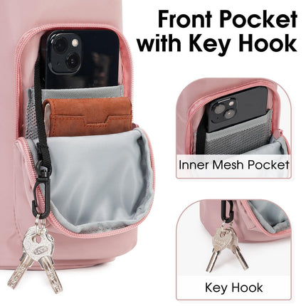 Purple Insulated Water Bottle Carrier with Shoulder Strap – Portable Sleeve for Large Bottles, Featuring Front Pocket and Key Hook.