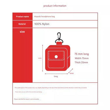 Mini Compact Pouch with Zipper Closure – Portable Storage Case for Earbuds and Small Items.