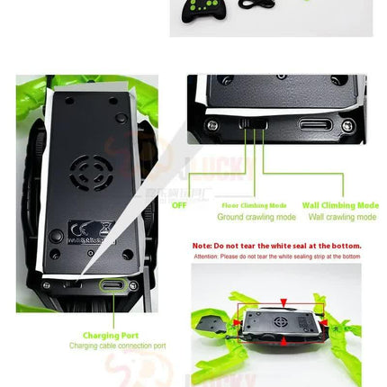 RC Wall Climbing Gecko Toy Anti-Gravity Remote Control Lizard with LED Eyes 360 Stunt Rotation Rechargeable Animal Gift for Kids.