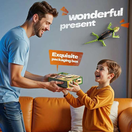 RC Wall Climbing Gecko Toy Anti-Gravity Remote Control Lizard with LED Eyes 360 Stunt Rotation Rechargeable Animal Gift for Kids.