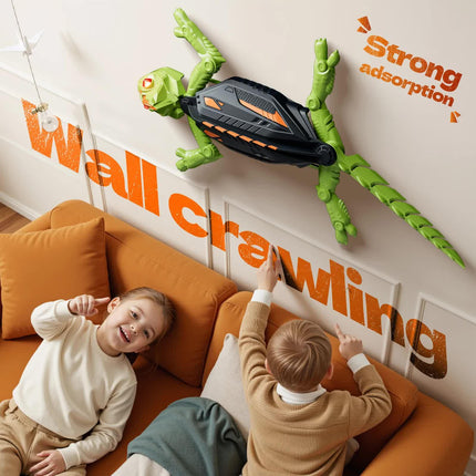 RC Wall Climbing Gecko Toy Anti-Gravity Remote Control Lizard with LED Eyes 360 Stunt Rotation Rechargeable Animal Gift for Kids.