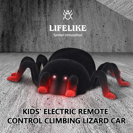 RC Wall Climbing Spider Toy Realistic Fuzzy Tarantula Anti-Gravity Remote Control Prank Bug with LED Eyes Rechargeable Gift for Kids.