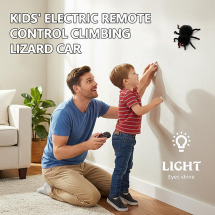 RC Wall Climbing Spider Toy Realistic Fuzzy Tarantula Anti-Gravity Remote Control Prank Bug with LED Eyes Rechargeable Gift for Kids.