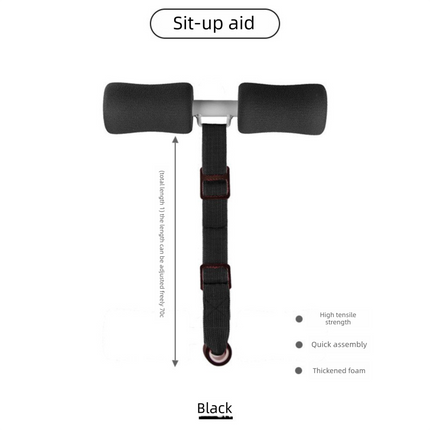 Portable Sit-Up Assistant Bar Door & Bed Anchor Core Trainer Adjustable Ab Workout Equipment Black.