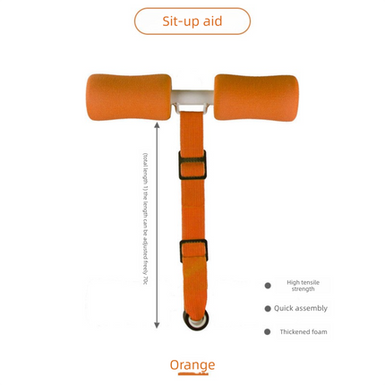Portable Sit-Up Assistant Bar Door & Bed Anchor Core Trainer Adjustable Ab Workout Equipment Orange.
