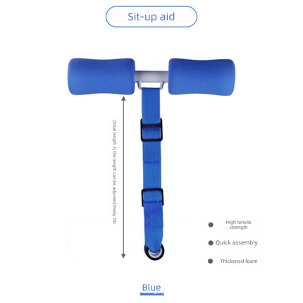 Portable Sit-Up Assistant Bar Door & Bed Anchor Core Trainer Adjustable Ab Workout Equipment Blue.