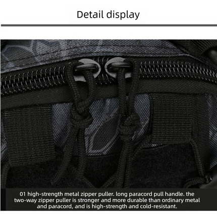 Tactical Sling Bag Jungle Camo 600D Waterproof Crossbody Backpack MOLLE EDC Shoulder Pack for Hiking Outdoor.