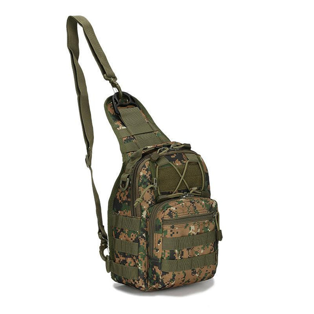 Tactical Sling Bag Jungle Digital Camo 600D Waterproof Crossbody Backpack MOLLE EDC Shoulder Pack for Hiking.