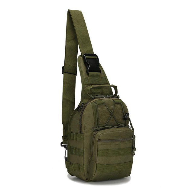 Tactical Sling Bag Army Green 600D Waterproof Crossbody Backpack MOLLE EDC Shoulder Pack for Hiking Outdoor.