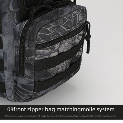 Tactical Sling Bag Tan Python Camo 600D Waterproof Crossbody Backpack MOLLE EDC Shoulder Pack for Hiking Camping.