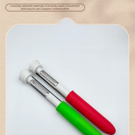 2-in-1 Apple Corer & Peeler Stainless Steel Fruit Prep Tool Kitchen Gadget Red.