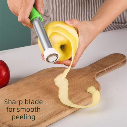 2-in-1 Apple Corer & Peeler Stainless Steel Fruit Prep Tool Kitchen Gadget Red.