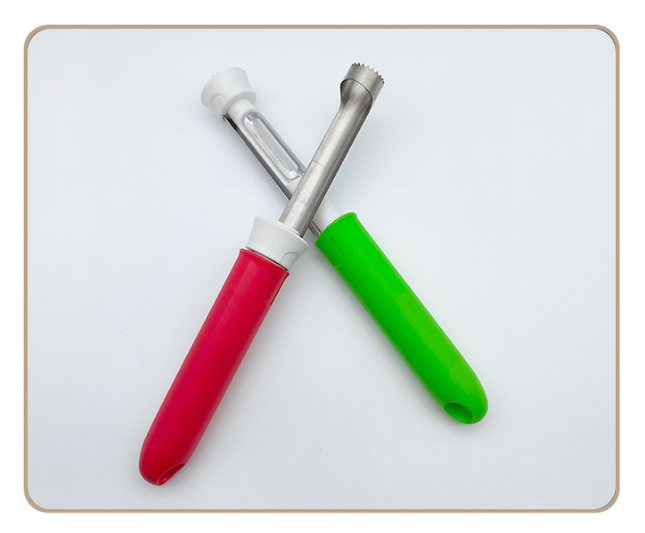 2 PCS 2-in-1 Apple Corer & Peeler Stainless Steel Fruit Prep Tool Red & Green Set Kitchen Gadget.