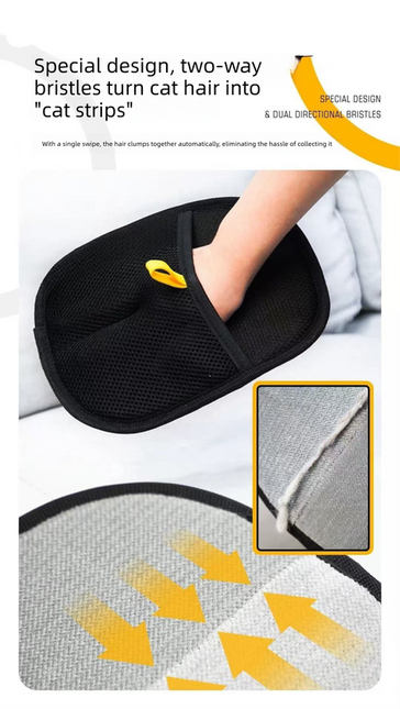 2 PCS Pet Hair Remover Mitt Reusable Static Lint Brush Glove for Cat & Dog Fur Cleaning Furniture Clothes & Bedding.